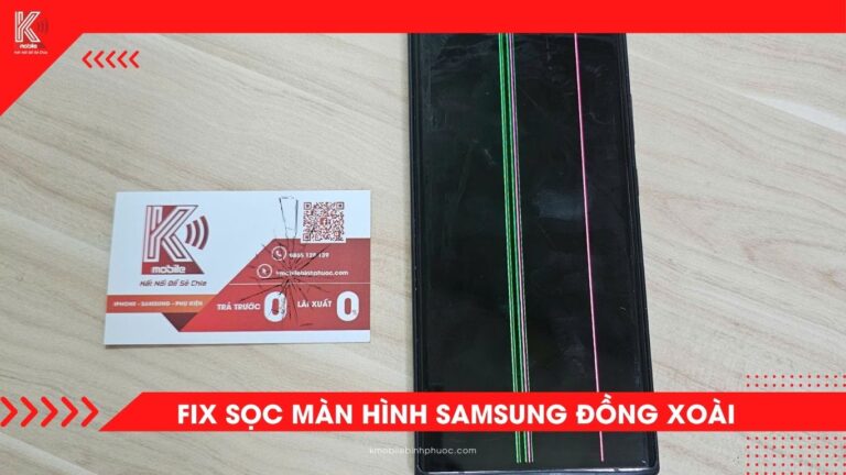 Màn hình Samsung bị sọc dọc/ngang: có sửa được không? Khi nào cần thay màn, khi nào fix được bằng laser? Kmobile Đồng Xoài hướng dẫn nhận biết và xử lý chính xác.